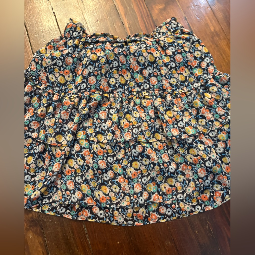 Loft Ann Taylor colorful flouncy tier skirt floral size S - Picture 5 of 5